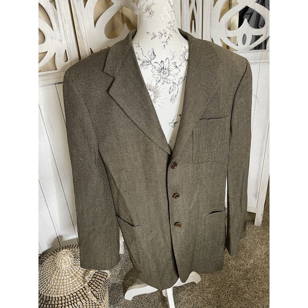 Vintage Territory Ahead Blazer Men 40R Brown Wool Blend Portugal Coat 3 Button